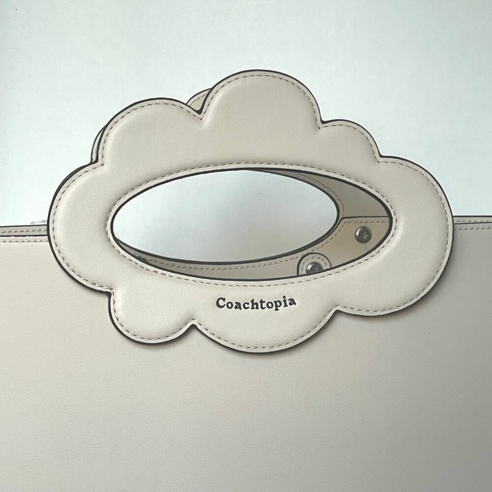 Coach Coachtopia Cloud Handle Tote Off White Leather Crossbody - Picture 4 of 9